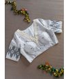 WHITE COTTON JAMDANI BLOUSE