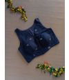 NAVY BLUE JAMDANI SLEEVELESS BLOUSE