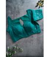 Teal Green Jamdani Cotton Blouse (ALTERABLE)