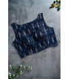Twilight Thread (ALTERABLE BLUE COTTON IKAT BLOUSE)