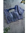 Sky thread (ALTERABLE BLUE STRIPED COTTON IKAT BLOUSE)