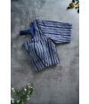 Sky thread (ALTERABLE BLUE STRIPED COTTON IKAT BLOUSE)