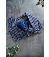 Sky thread (ALTERABLE BLUE STRIPED COTTON IKAT BLOUSE)