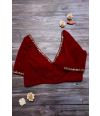 VELVETY MAROON ALTERABLE V NECK BLOUSE