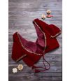 VELVETY MAROON ALTERABLE V NECK BLOUSE
