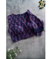 Berry Blue Batik Blouse With Lace Design (ALTERABLE)