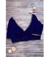 VELVETY ROYAL BLUE ALTERABLE V NECK BLOUSE
