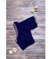 VELVETY ROYAL BLUE ALTERABLE V NECK BLOUSE