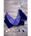 VELVETY ROYAL BLUE ALTERABLE V NECK BLOUSE
