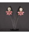 ELEGANT PINK KUNDAN AND AD STUDDED CHIQUE EARRING