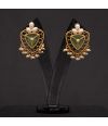 STONE STUDDED PEARL ANTIQUE GOLD PLATED EARRING