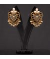 ANTIQUE GOLD PLATED STONE STUDDED EARRING