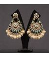 MEENAKARI WORK WITH PEARL SETTING CHANDBALI (BOTTLE GREEN)