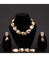 STONE STUDDED KUNDAN ELEGANT NECKPIECE WITH EARRING & BRACELET