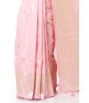 PASTEL PINK SILK SAREE WITH ALL OVER ZARI WORK ON BODY, ZARI BORDER & ZARI PALLU, MATCHING BLOUSE PIECE