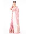 PASTEL PINK SILK SAREE WITH ALL OVER ZARI WORK ON BODY, ZARI BORDER & ZARI PALLU, MATCHING BLOUSE PIECE