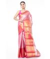 ALL OVER SELF DESIGN THREAD WORK ON SILK SAREE WITH ZARI BORDER & ZARI PALLU, MATCHING BROCADE BLOUSE PIECE