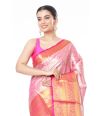 ALL OVER SELF DESIGN THREAD WORK ON SILK SAREE WITH ZARI BORDER & ZARI PALLU, MATCHING BROCADE BLOUSE PIECE