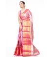 ALL OVER SELF DESIGN THREAD WORK ON SILK SAREE WITH ZARI BORDER & ZARI PALLU, MATCHING BROCADE BLOUSE PIECE