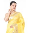 YELLOW PAITHANI SILK WITH ALL OVER ZARI BUTA CONTRAST ZARI PALLU AND BORDER WITH MATCHING BLOUSE PIECE