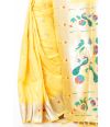 YELLOW PAITHANI SILK WITH ALL OVER ZARI BUTA CONTRAST ZARI PALLU AND BORDER WITH MATCHING BLOUSE PIECE