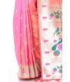 PINK (DUAL TONE) PAITHANI SILK WITH ALL OVER ZARI BUTA CONTRAST ZARI PALLU AND BORDER WITH MATCHING BLOUSE PIECE