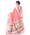 PINK (DUAL TONE) PAITHANI SILK WITH ALL OVER ZARI BUTA CONTRAST ZARI PALLU AND BORDER WITH MATCHING BLOUSE PIECE