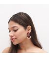 MAROON STONE SETTING CHIC EARRING