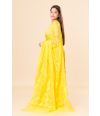 YELLOW SOFT DHAKAI JAMDANI WITH ALL OVER SELF DESIGN AND ZARI BUTA