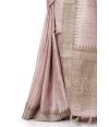 CREAM TUSSAR, PLAIN BODY, THREADWORK ON PALLU & BORDER, CONTRAST BLOUSE PIECE