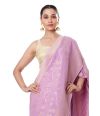 TULIP PURPLE KHADDI BANARASI WITH ZARI BORDER AND PALLU WITH MATCHING ZARI WOVEN BLOUSE PIECE