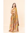 Regal Golden Yellow Kashmiri Kanni Silk Saree with Intricate Embroidery & Matching Blouse Piece