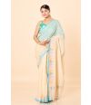 Sea Mist Pastel Temple Cotton Handloom Weave with Matching blouse piece