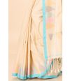 Sea Mist Pastel Temple Cotton Handloom Weave with Matching blouse piece