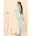 Sea Mist Pastel Temple Cotton Handloom Weave with Matching blouse piece