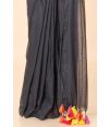 Midnight Hue Rang-Tassel Bengal Mul Cotton Saree