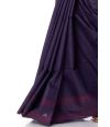 PLUM COLOUR GHICHA SILK SAREE WITH ALL OVER RED THREADWORK & MATCHING BLOUSE PIECE