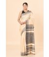 Ghicha Tussar Saree in Beige with Soft Black Hints 