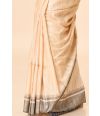 Ghicha Tussar Saree in Beige with Soft Black Hints 