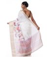 ZARI CHECKS ON WHITE BODY & DIGITAL PRINT, ZARI BORDER WITH PRINTED BLOUSE PIECE