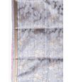 STEEL GREY BISHNUPURI TUSSAR SILK, CONTRAST BORDER & PALLU, MATCHING BROCADE BLOUSE PIECE