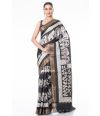 FIGURE PRINTED KOSHA SILK WITH BLACK CONTRAST PRINTED BLOUSE PIECE