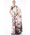 DIGITAL PRINTED MARBLE CHIFFON WITH BLACK CONTRAST BLOUSE PIECE