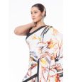 DIGITAL PRINTED MARBLE CHIFFON WITH BLACK CONTRAST BLOUSE PIECE