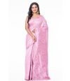 MAUVE TUSSAR SAREE WITH CUTWORK AND ALLOVER SELF THREADWORK AND MATCHING BLOUSE PIEC