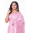 MAUVE TUSSAR SAREE WITH CUTWORK AND ALLOVER SELF THREADWORK AND MATCHING BLOUSE PIEC