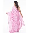 MAUVE TUSSAR SAREE WITH CUTWORK AND ALLOVER SELF THREADWORK AND MATCHING BLOUSE PIEC