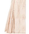 BEIGE TUSSAR SAREE WITH CUTWORK AND ALLOVER SELF THREADWORK AND MATCHING BLOUSE PIEC