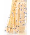 LEMON YELLOW BODY WITH ALL OVER FLORAL PATTERN THREADWORK, BROCADE BLOUSE PIECE