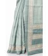 ELEGANT GREEN TUSSAR SILK WITH ALL OVER THREAD WORK AND MATCHING PRINTED BLOUSE PIECE